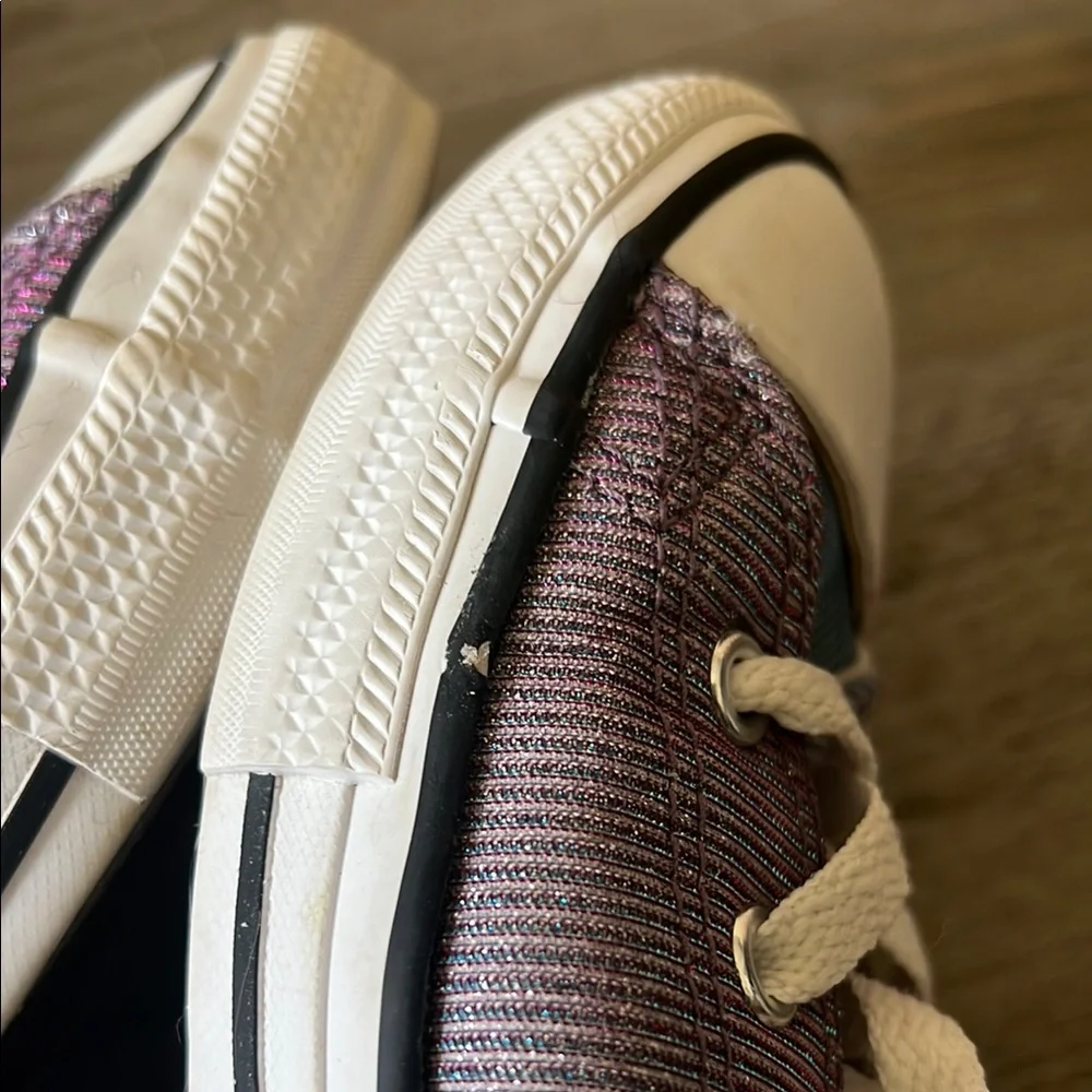 Converse Kids' Shimmering Blue and Purple Sneakers 7